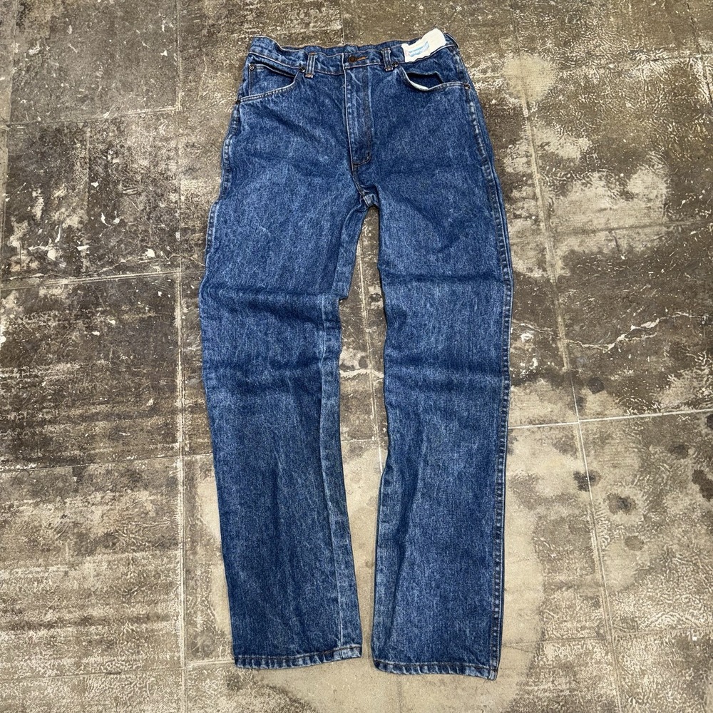 Vintage 80s Wrangler Size 31 x 32 Jeans Heavy Denim Cowboy Cut Straight Leg Blue